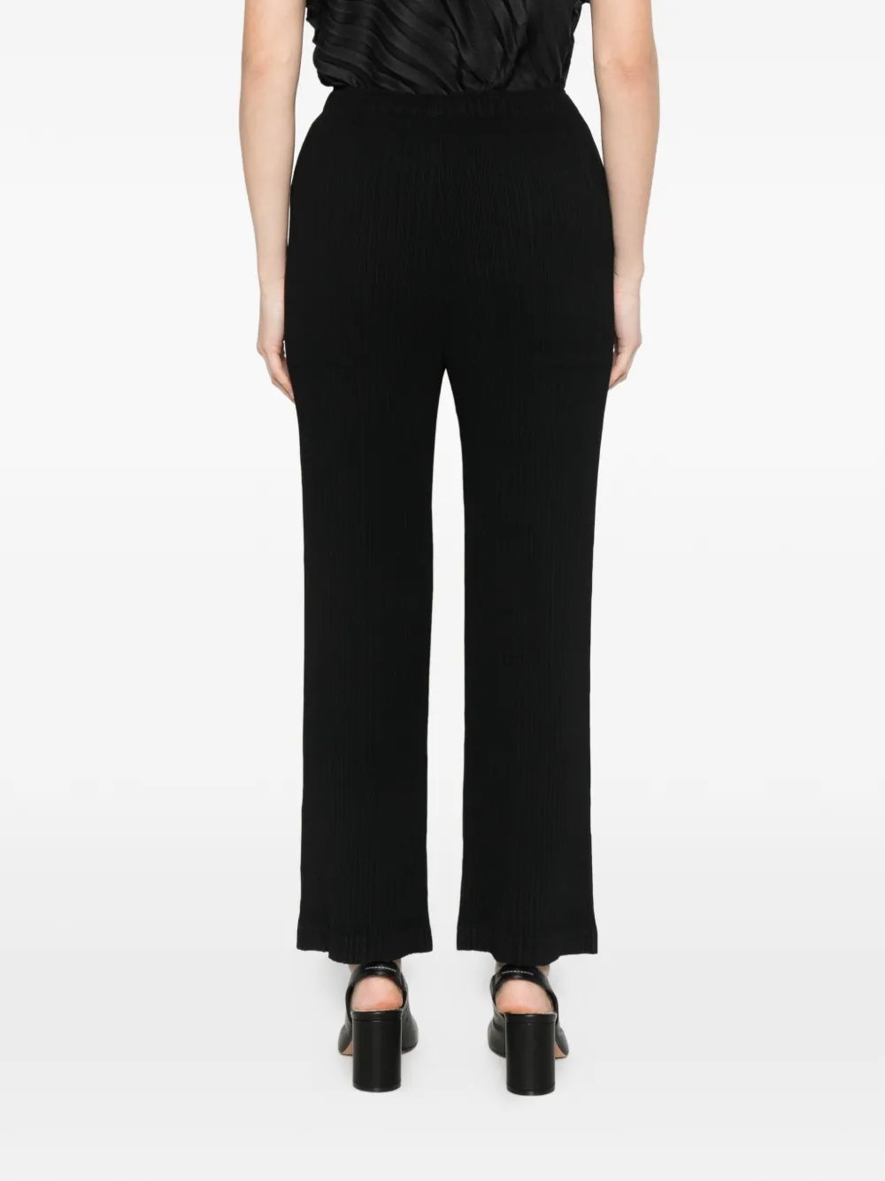 Issey Miyake Geribbelde broek Zwart
