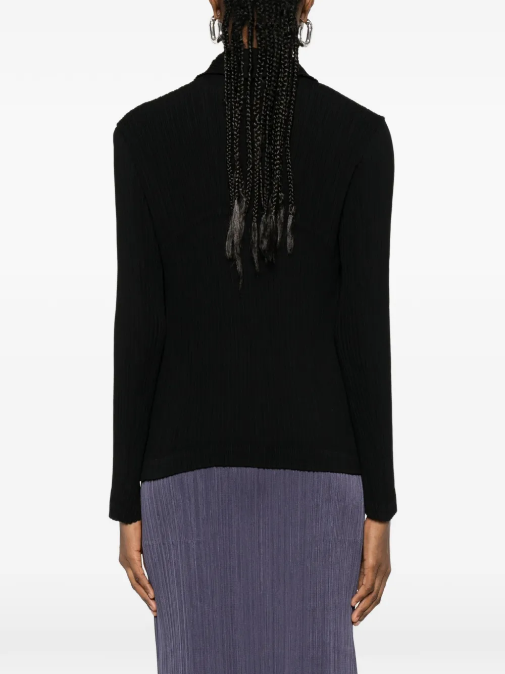 Issey Miyake Geplooid jack Zwart