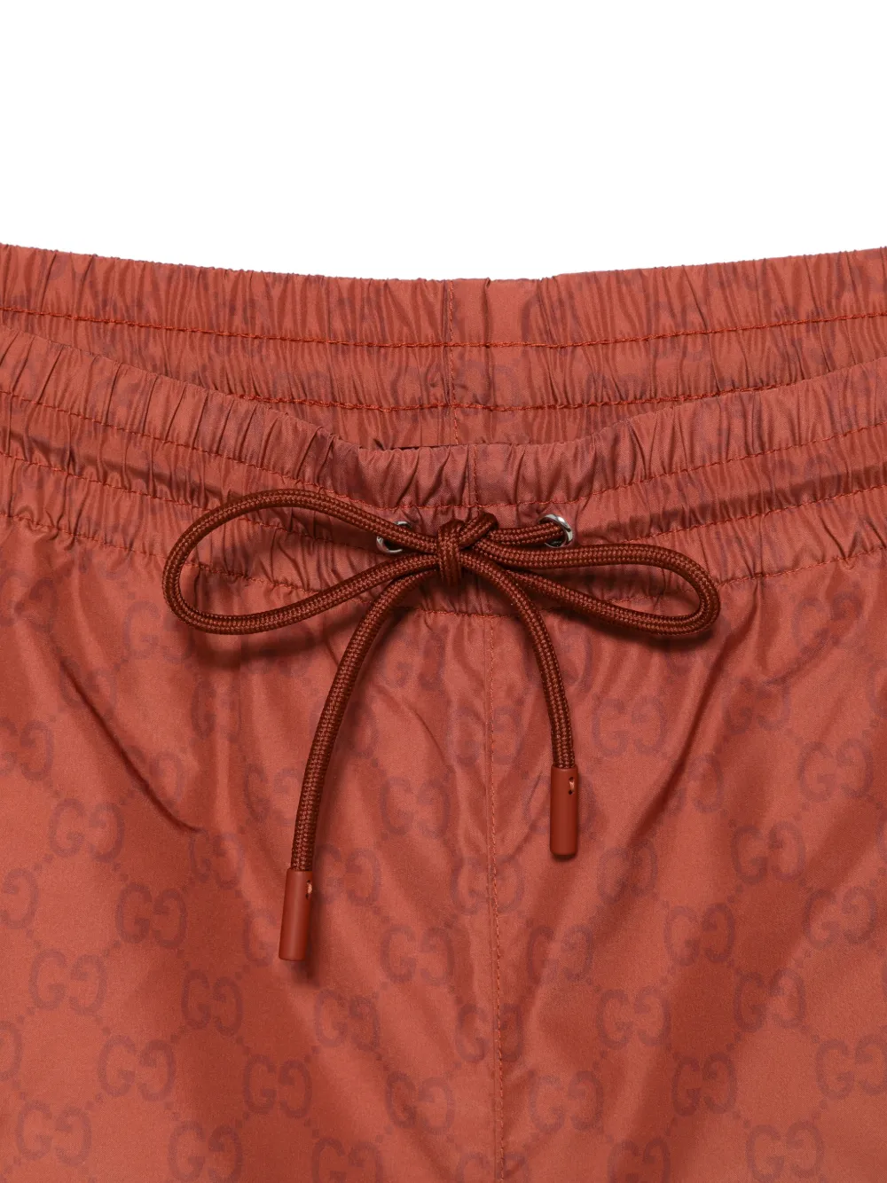  Gucci Monogram Drawstring Shorts - Brown 