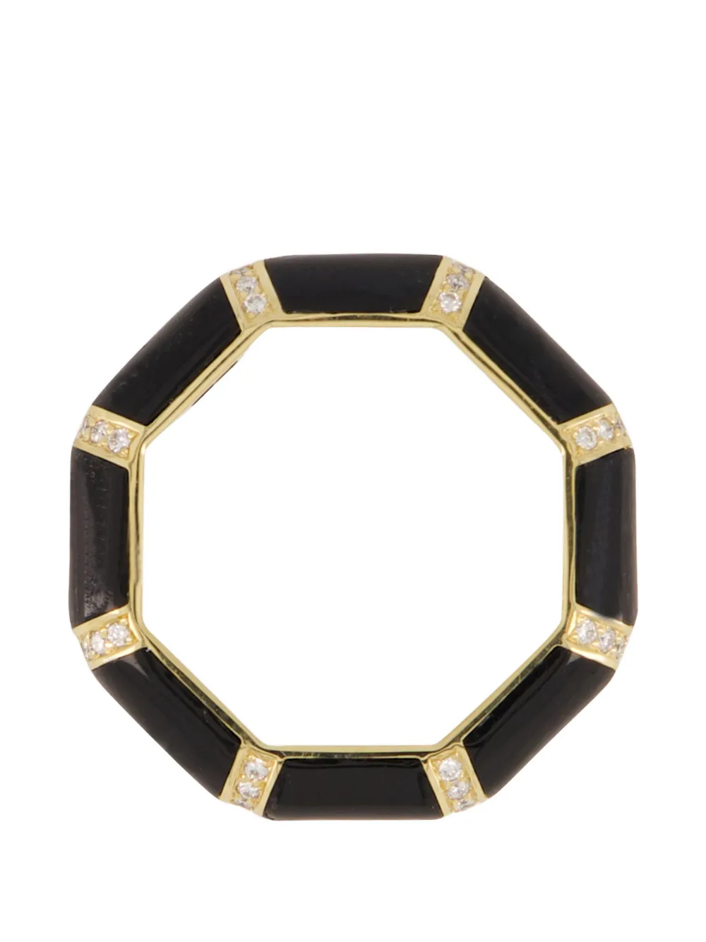 L'ATELIER NAWBAR Anello Bamboo con diamanti - Oro