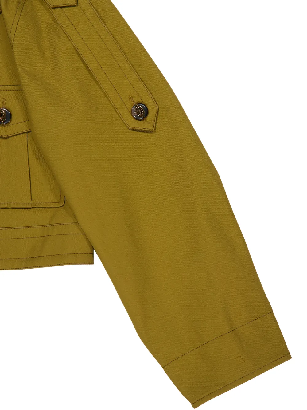  Zimmermann Luna Drill Cropped Cargo Jacket - Green 
