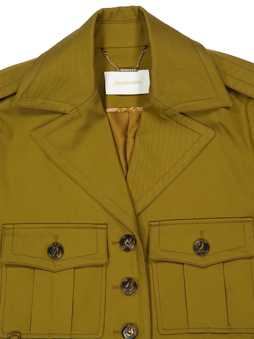 ZIMMERMANN Luna Drill cropped cargo jack Groen