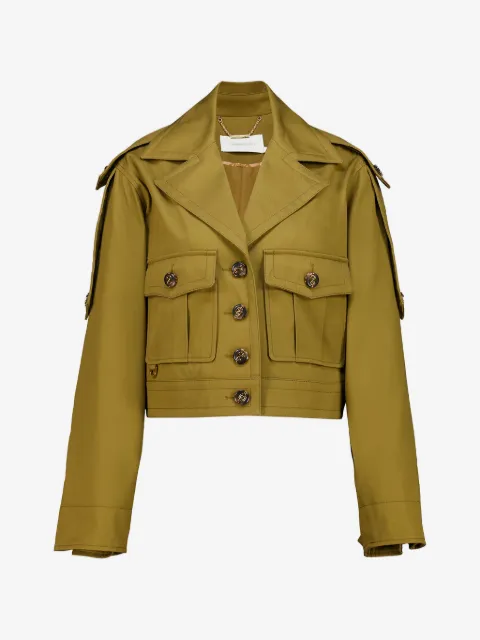 ZIMMERMANN Luna Drill cropped cargo jacket