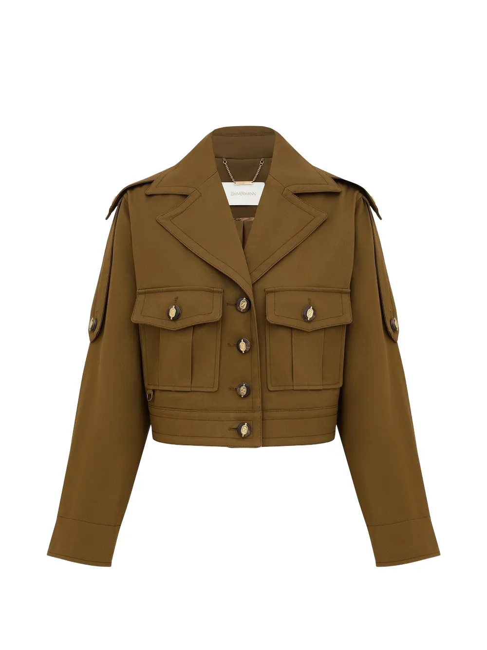 ZIMMERMANN Luna Drill cropped cargo jack Groen