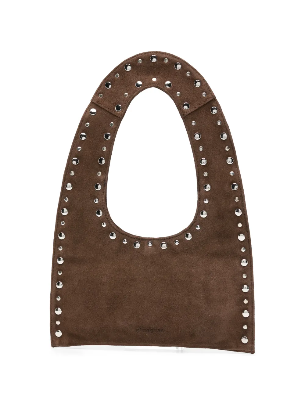 Gimaguas mini Franca studded suede shoulder bag - Marrone