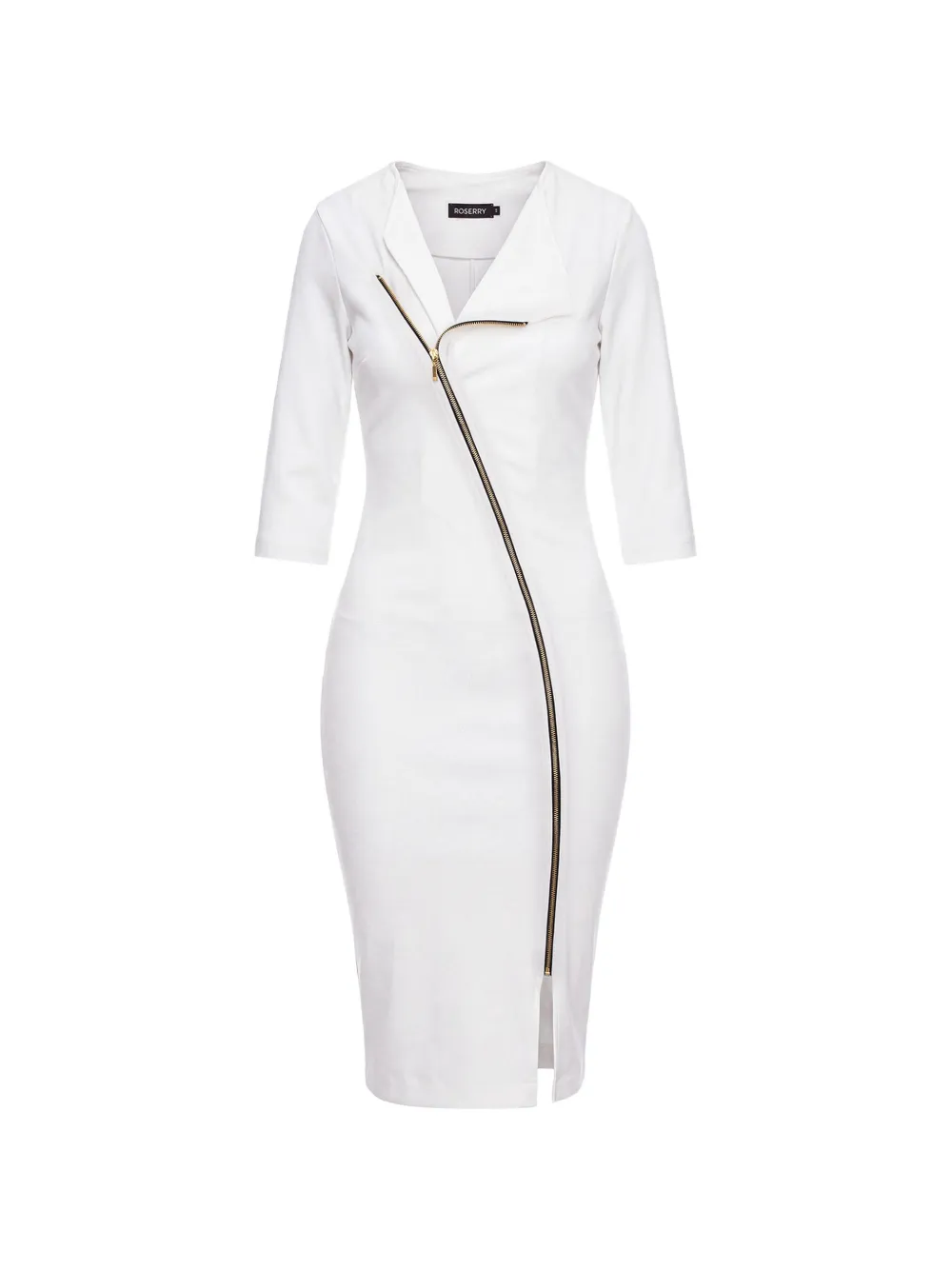 ROSERRY zip-fastening midi dress - Bianco