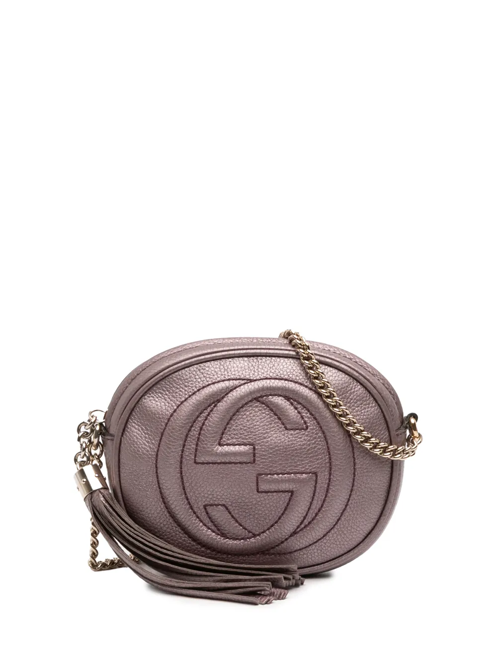 Gucci Pre-Owned 2016-2025 Mini Metallic Pebbled Calfskin Soho Chain crossbody bag - Rosa