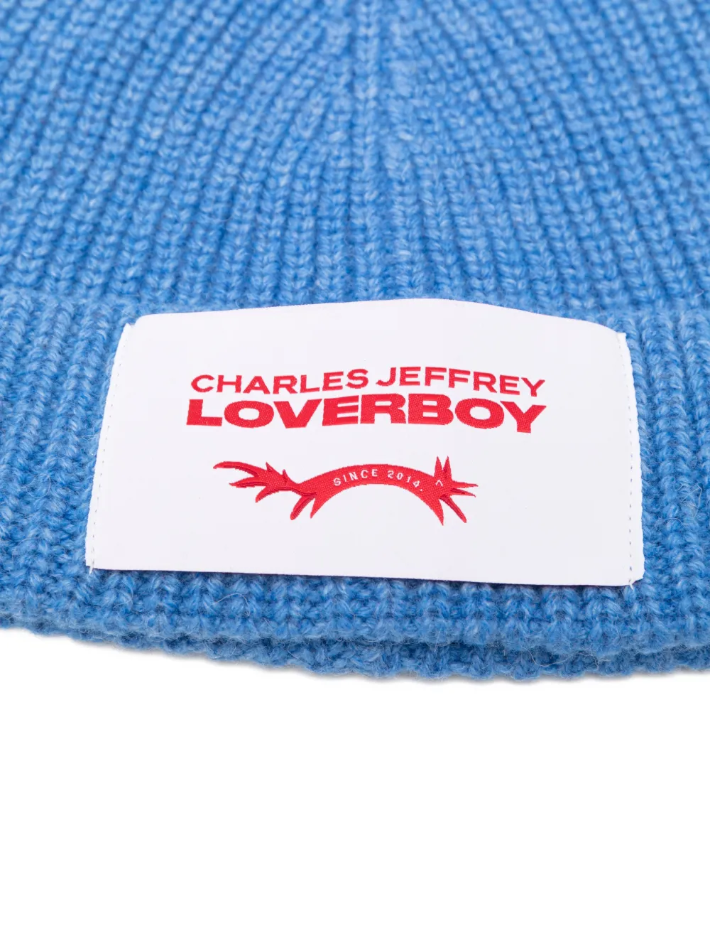 Charles Jeffrey Loverboy Chunky Logo-patch Beanie Hat - Blue 