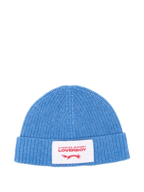 Charles Jeffrey Loverboy Chunky logo-patch beanie hat