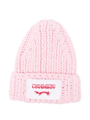 Charles Jeffrey Loverboy Chubby logo-patch Beanie Hat | White