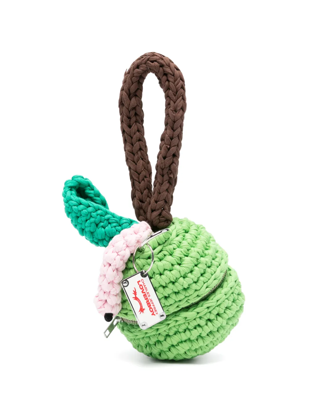 Charles Jeffrey Loverboy logo-plaque clutch bag - Verde