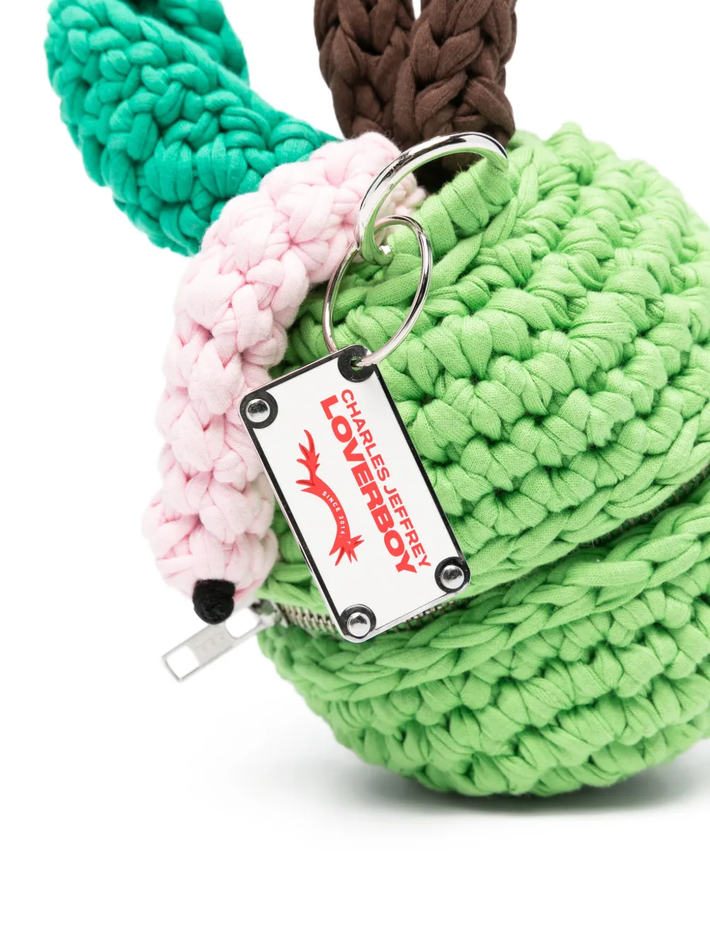 Charles Jeffrey Loverboy Clutch met logoplakkaat Groen