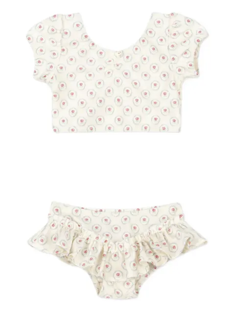 Konges Sløjd floral-pattern ruffled bikini