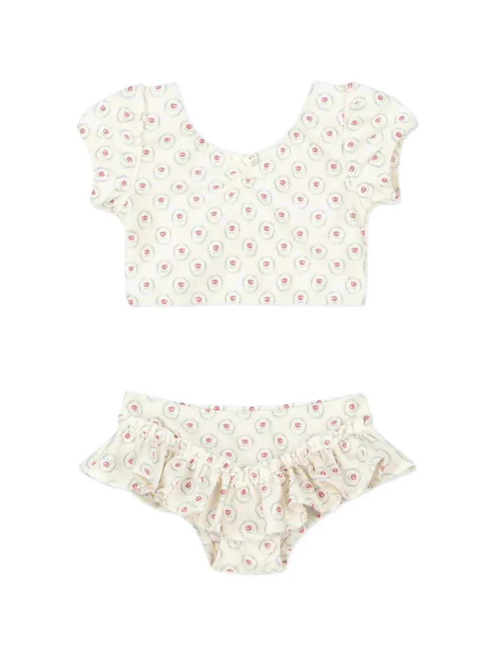 Konges Sløjd floral-pattern ruffled bikini - Toni neutri