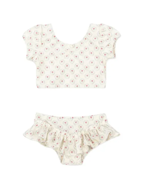 Konges Sløjd floral-pattern ruffled bikini