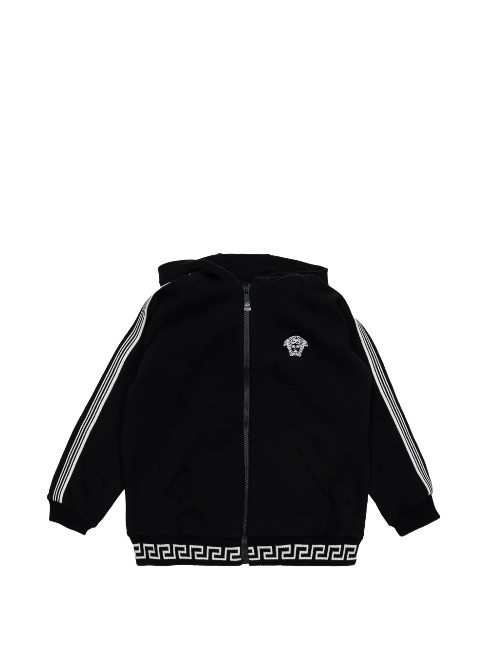 Versace Babies' Stripe-detail Logo-detail Hoodie In Multi