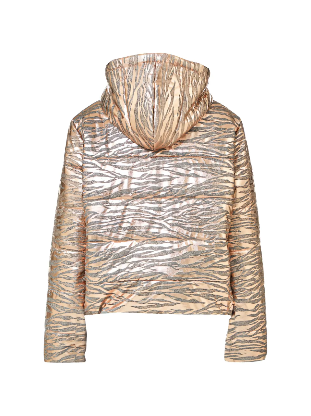  Liu Jo Hooded Zebra-pattern Jacket - Gold 