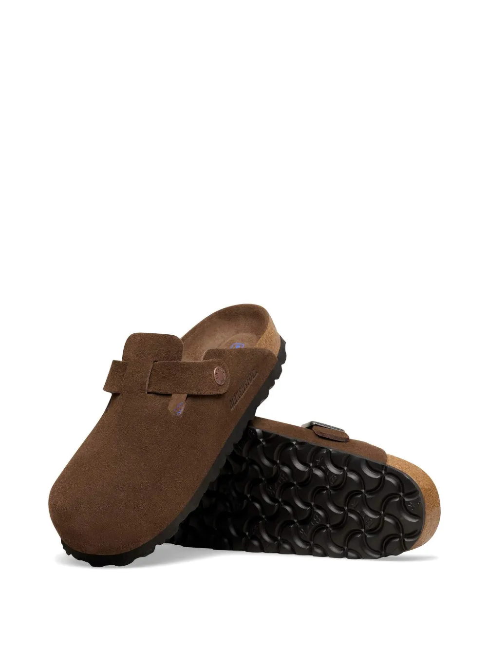 Birkenstock Boston slippers met gesp Bruin