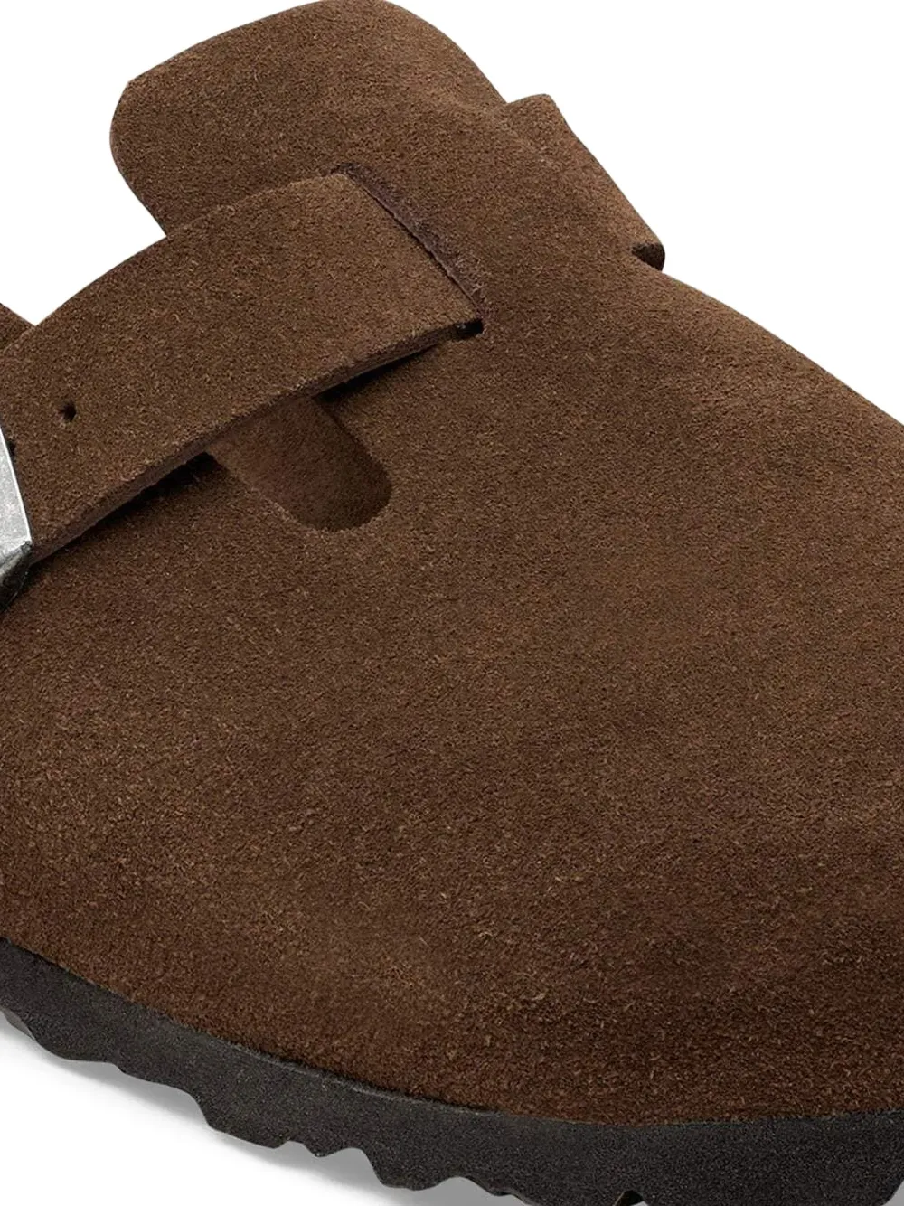 Birkenstock Boston slippers met gesp Bruin