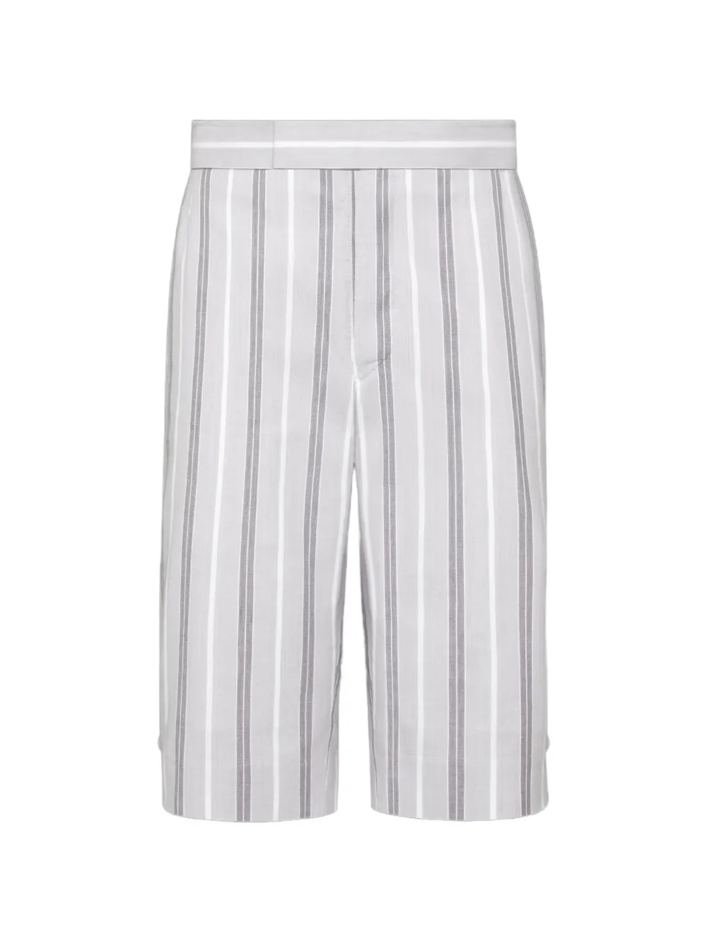 Thom Browne Madras katoenen repp gestreepte shorts met bandje Grijs
