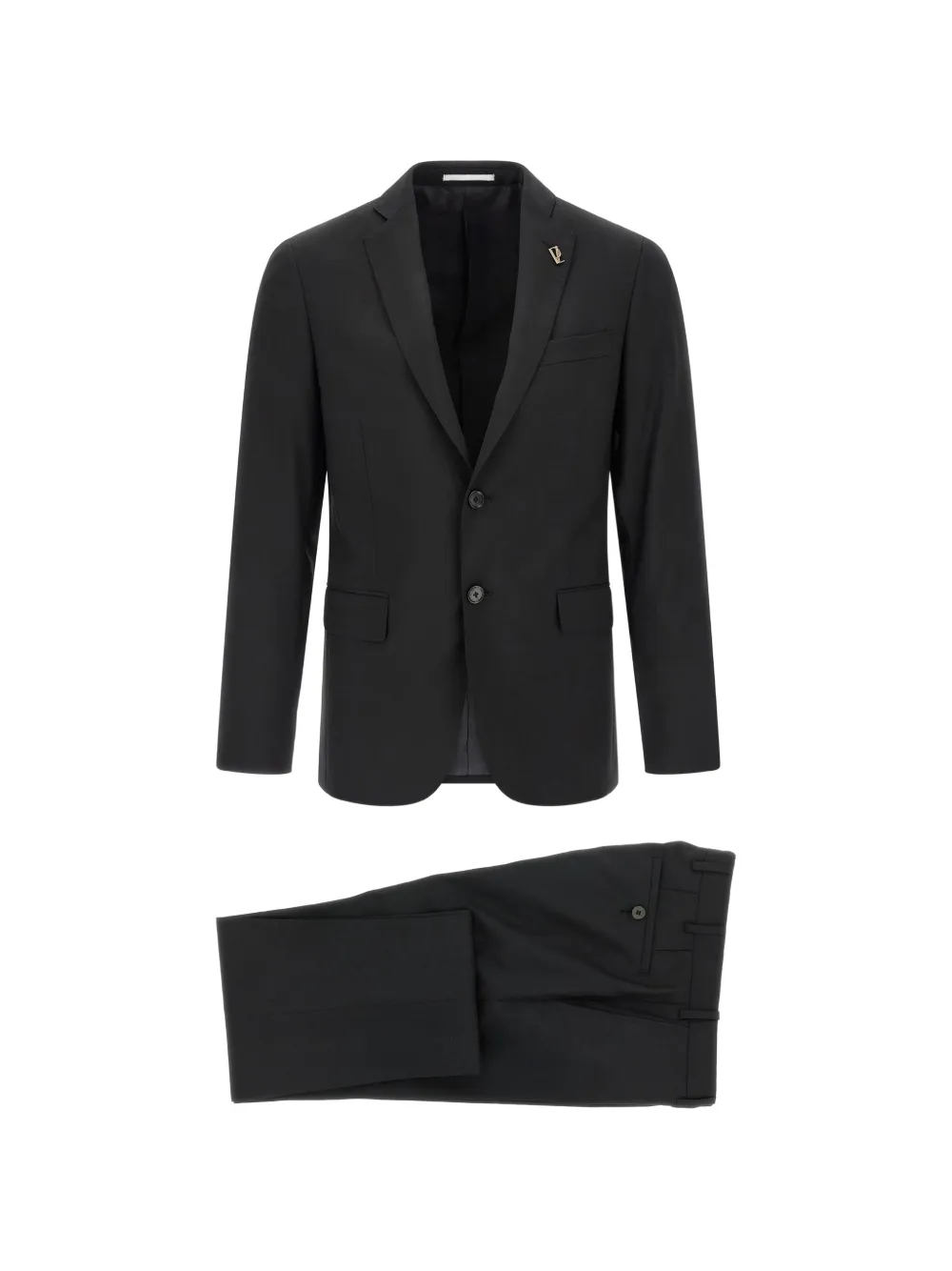 Pal Zileri mirror-lapels brooch-detail suit - Nero