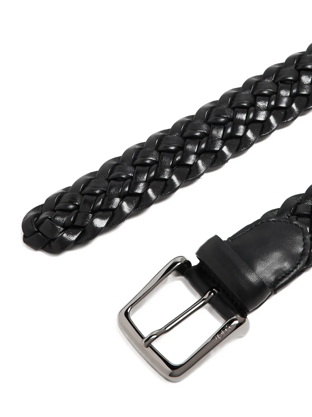 Tod's Woven Buckle Belt - Black 