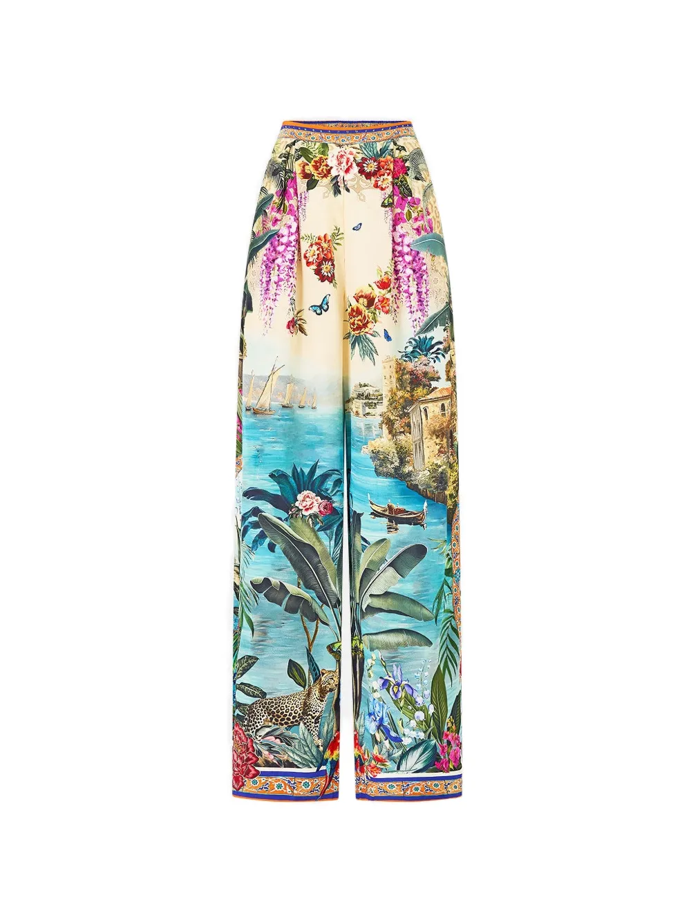 Camilla wide-leg printed trousers - Toni neutri