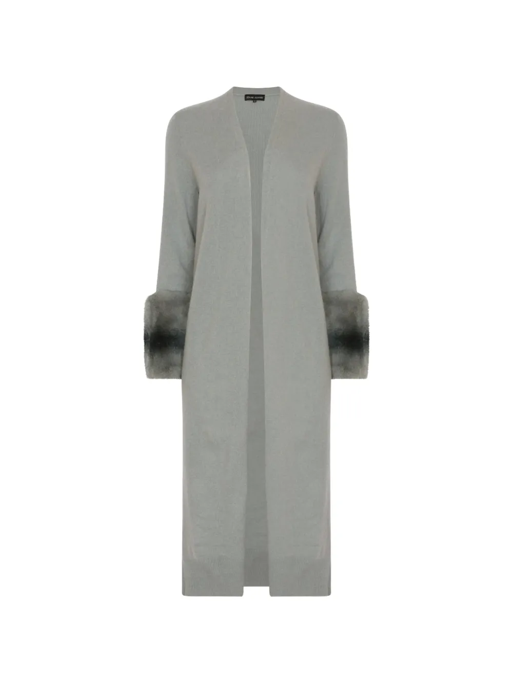 Izaak Azanei fur-cuff wool cardigan coat - Grigio