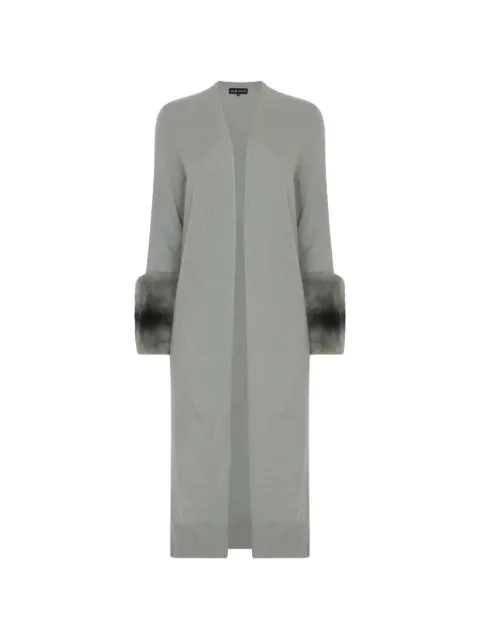 Izaak Azanei fur-cuff wool cardigan coat