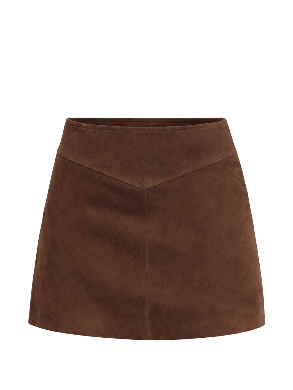 Reformation Layla mini low-waist suede skirt - Marrone
