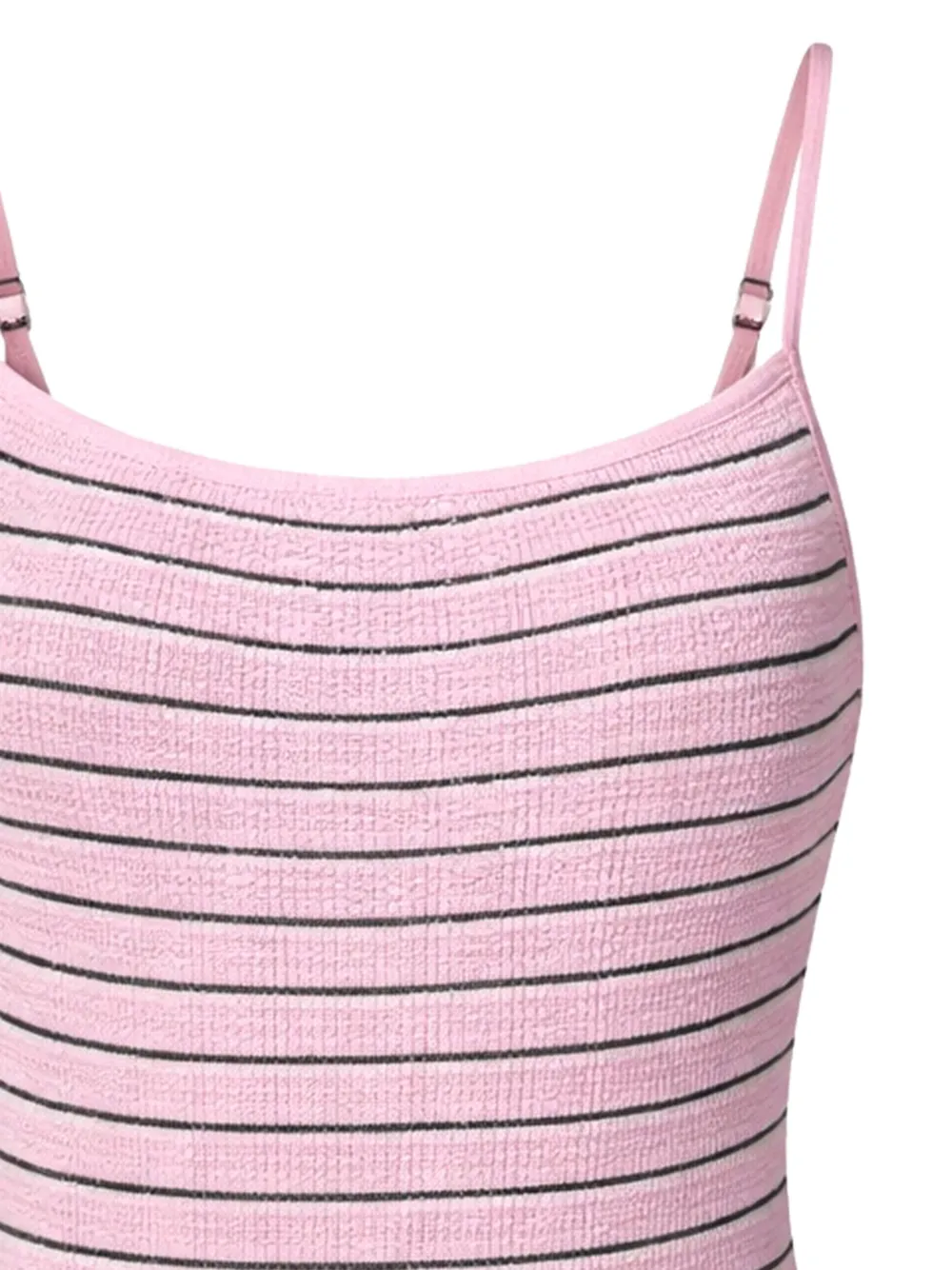  Bond-eye Striped Swimsuit - Pink 