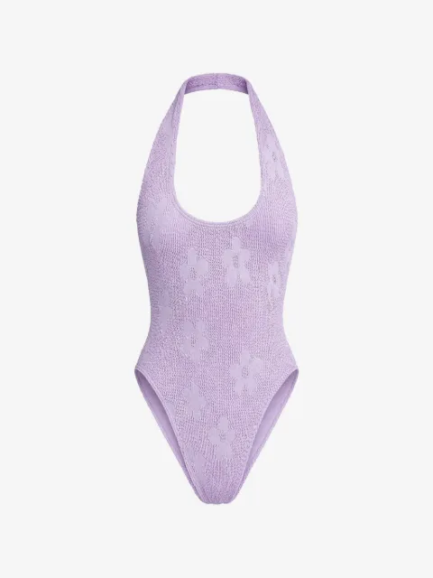 Bond-eye textured floral swimsuit