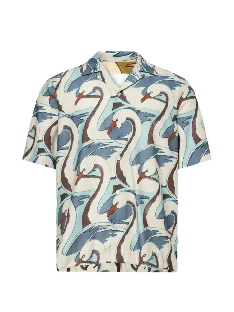 Paul Smith camisa con estampado de cisne