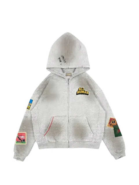 ALL HUMAN Maynard patches zip hoodie