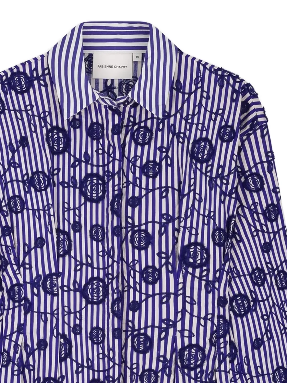  Fabienne Chapot Striped Floral Shirt - Blue 