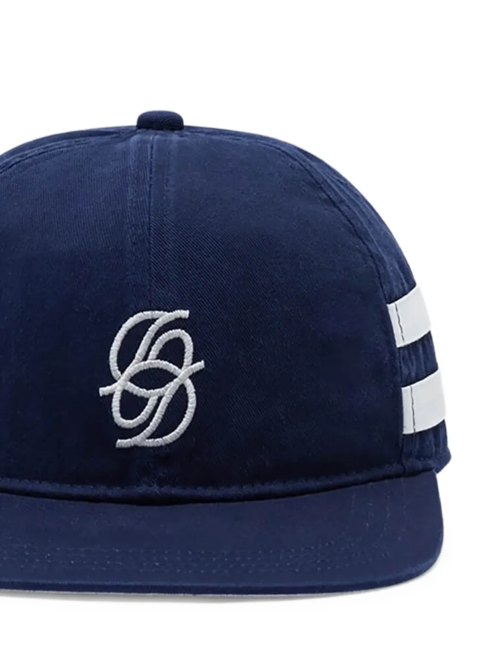 Drôle De Monsieur Gestreepte honkbalpet met logo Blauw