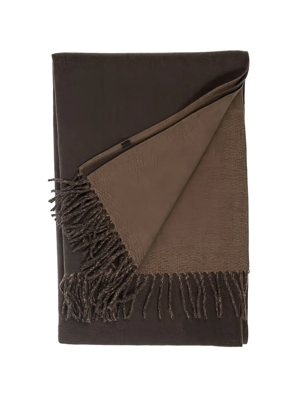GOIA fringed rectangular scarf - Marrone