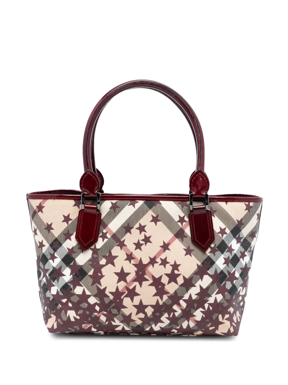Burberry Pre-Owned 2000-2017 Medium Supernova Check Coated Canvas Star Nickie tote bag - Rosso