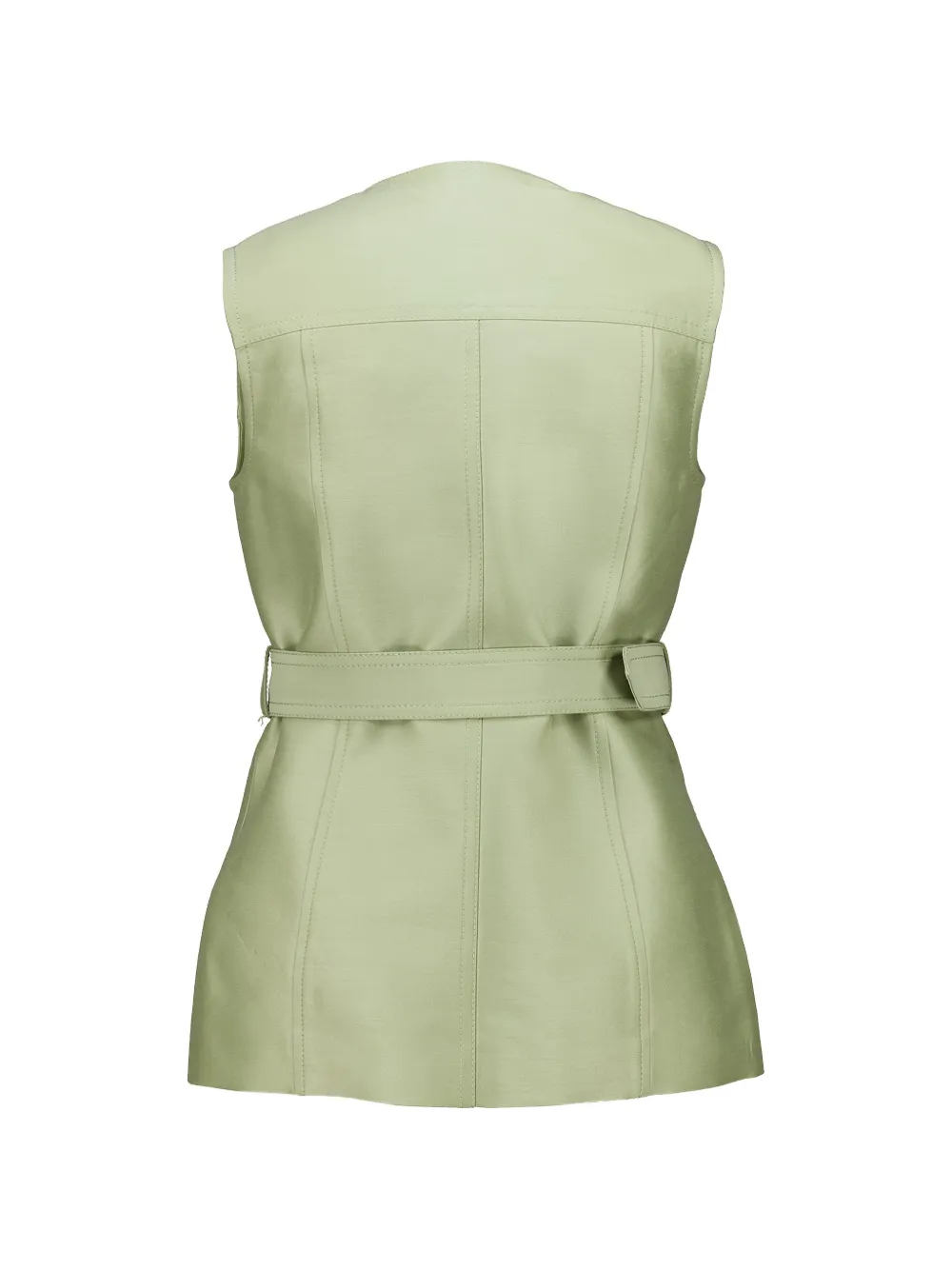  Zimmermann Luna Wool Silk Utility Vest - Green 
