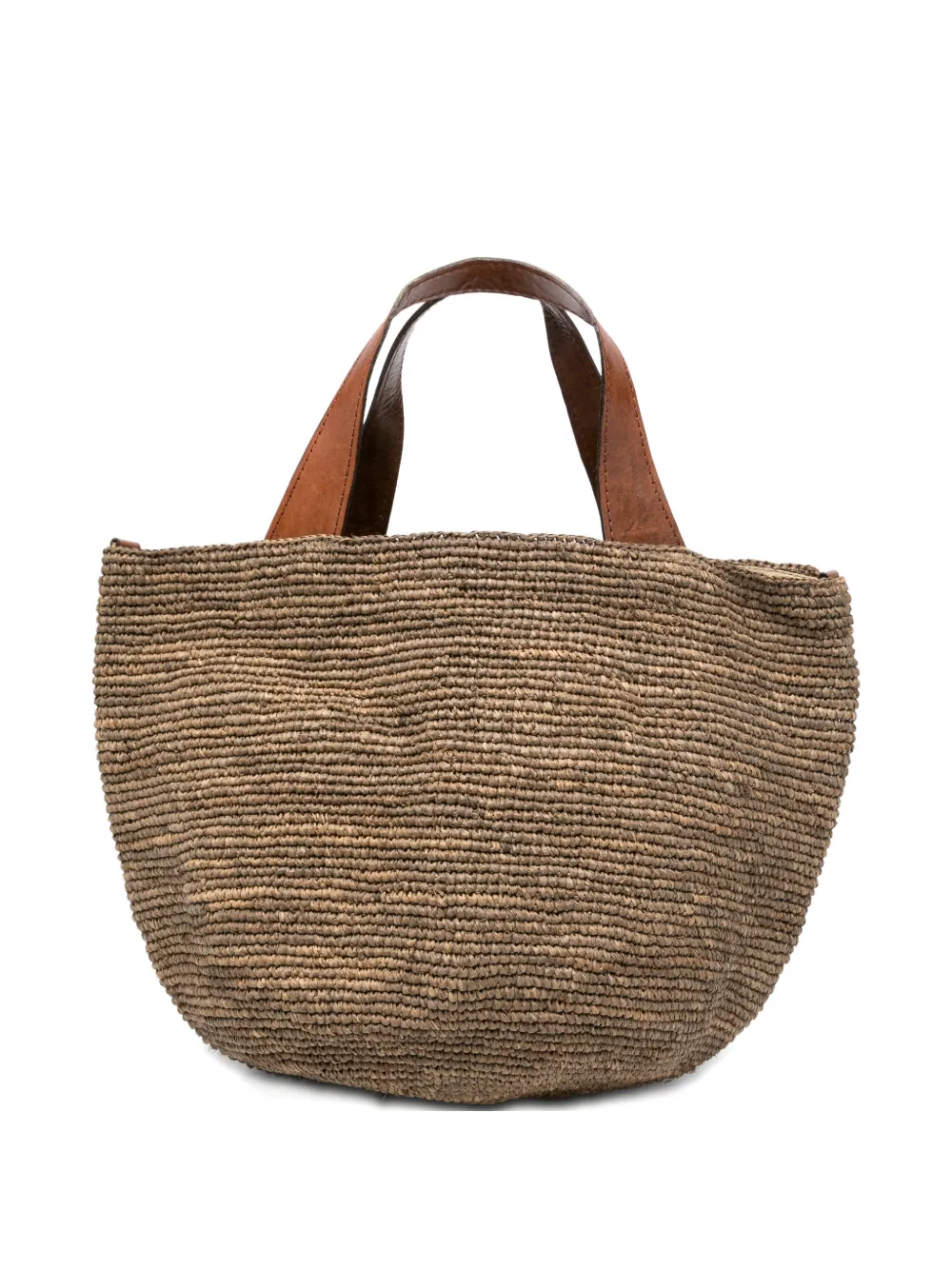 IBELIV handles raffia tote bag - Marrone
