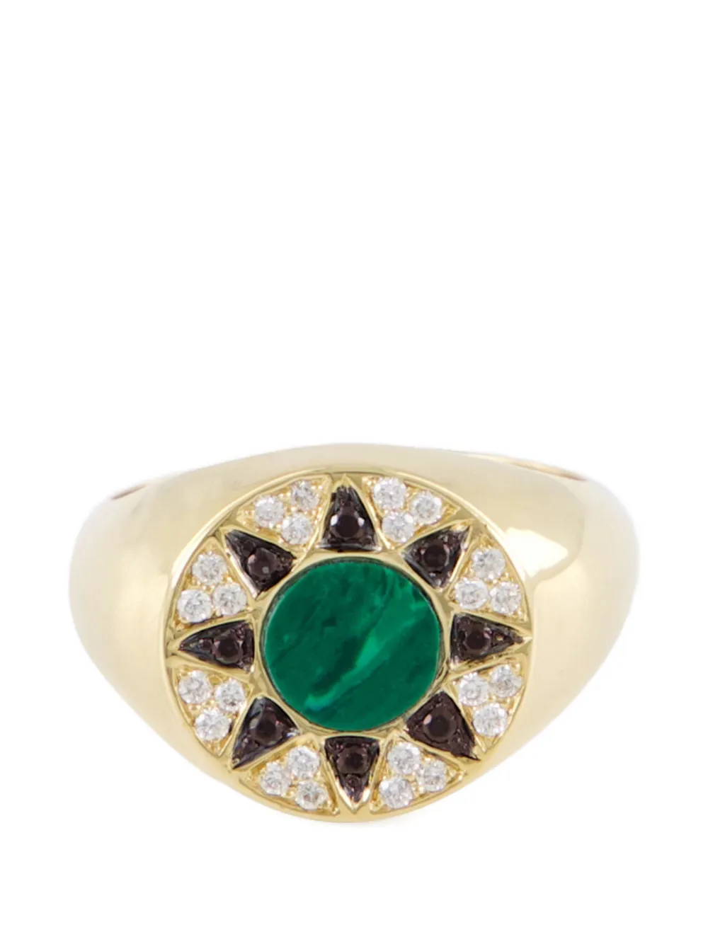L'ATELIER NAWBAR Ibiza diamond and malachite ring - Oro