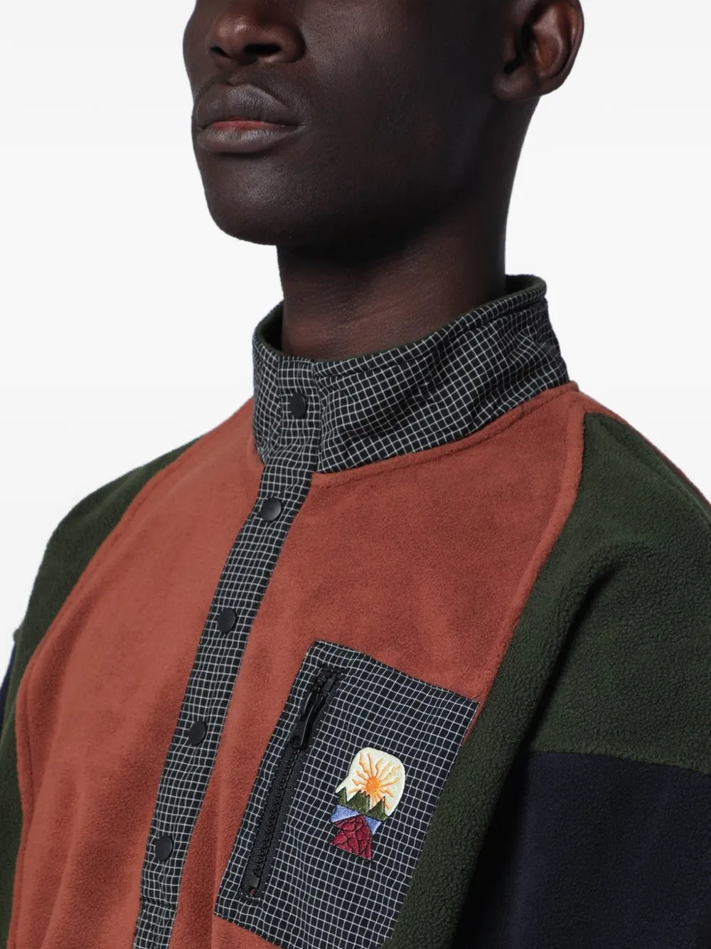 Brain Dead Sweater met colourblocking Bruin