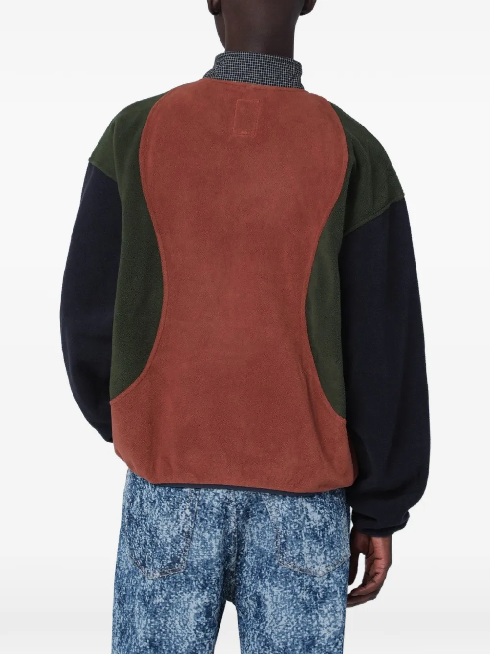 Brain Dead Sweater met colourblocking Bruin
