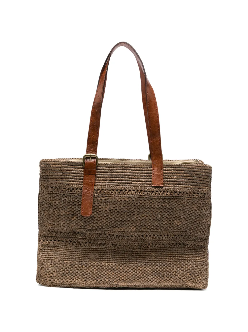 IBELIV Nomade woven-raffia tote bag - Marrone