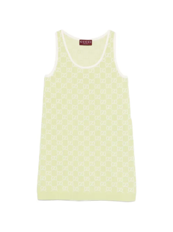 Gucci Gg-motif Mini Dress in Green