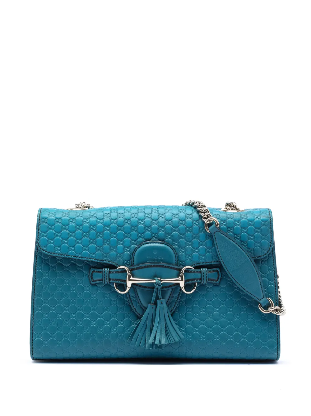 Gucci Pre-Owned 2016-2026 Medium Microguccissima Emily shoulder bag - Blu