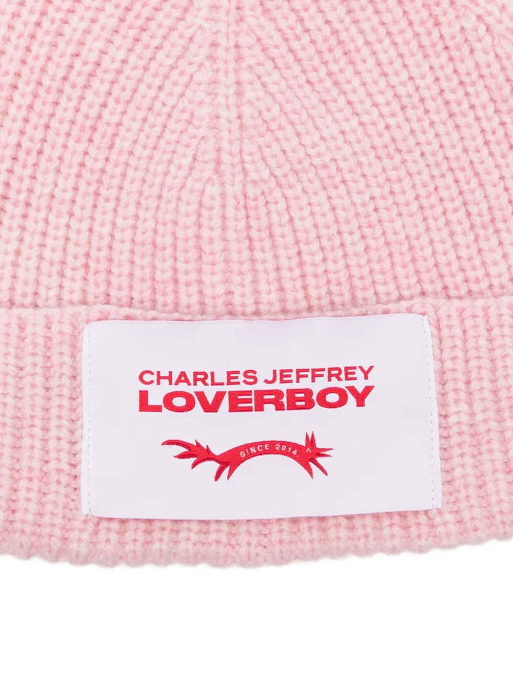  Charles Jeffrey Loverboy Logo-patch Beanie Hat - Pink 