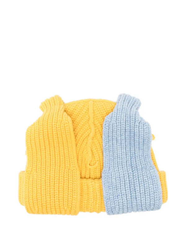 Charles Jeffrey Loverboy Chunky Ribbed Beanie Hat | Yellow