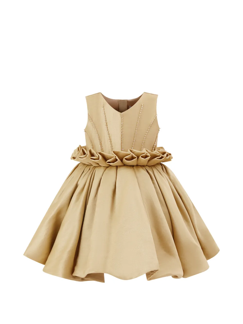 Tulleen ruffled waist formal dress - Toni neutri