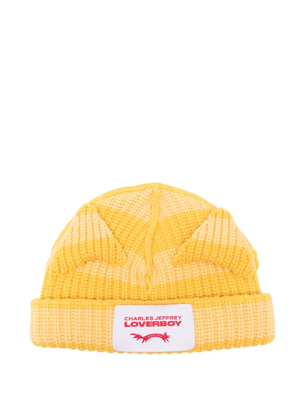Charles Jeffrey Loverboy Chunky Ears logo-patch beanie hat - Giallo